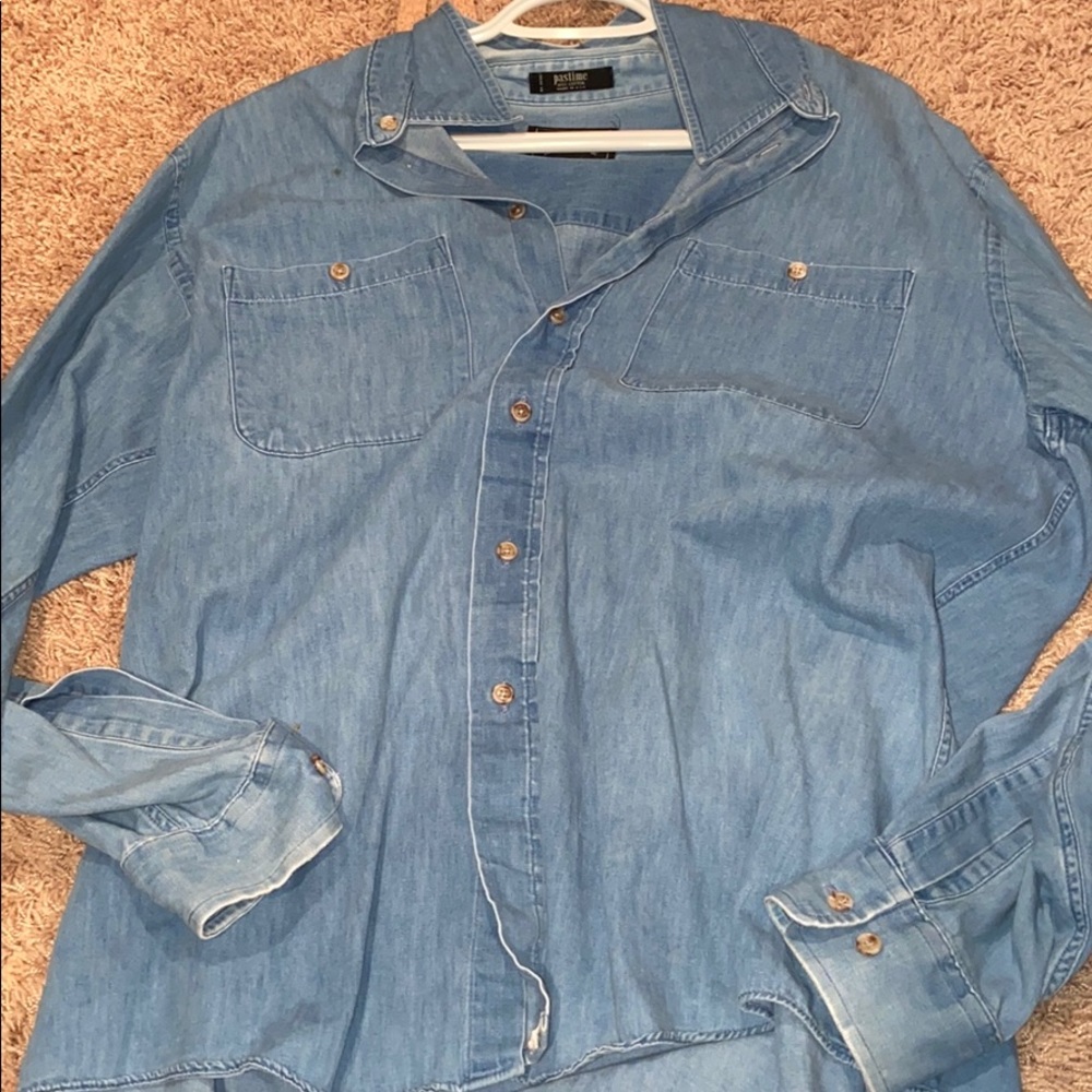 Denim button down